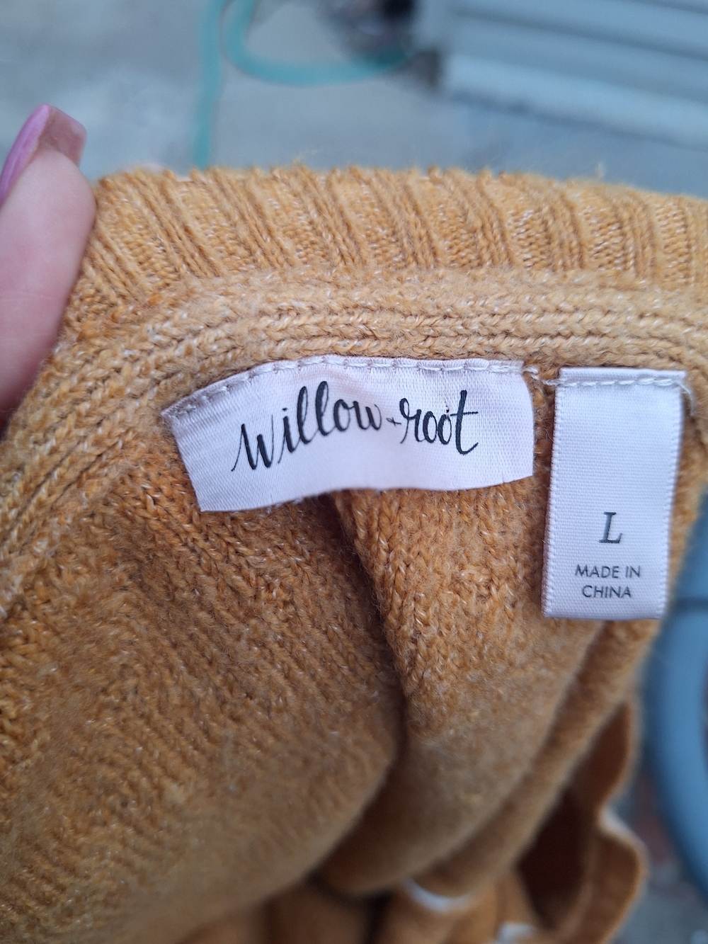 Willow & Root Square-Neck Puff-Sleeve Knit Sweater Size Large - Picture 6 of 7